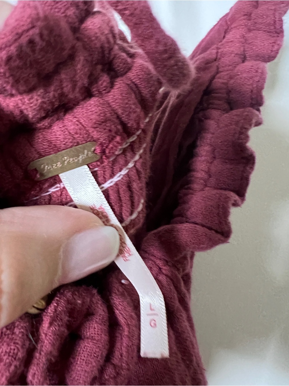 Free People Real Love Embroidered Dress Burgundy Large - Picture 5 of 5